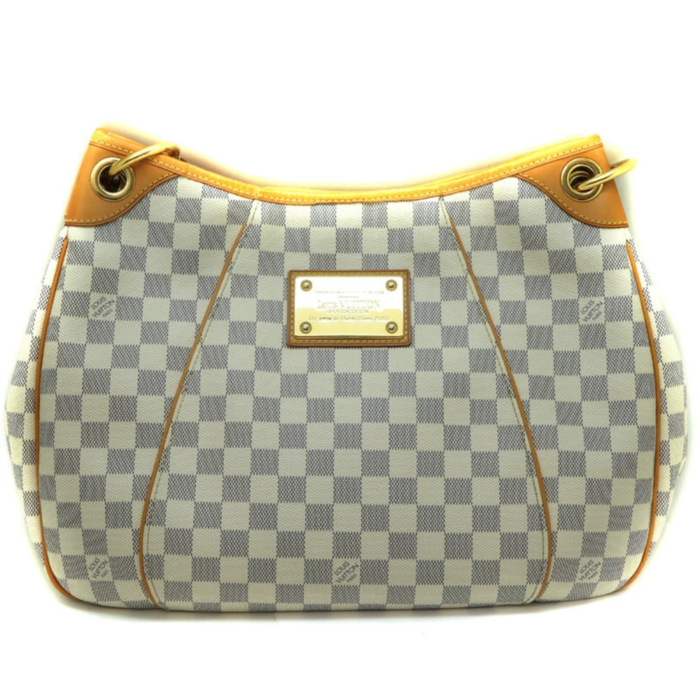 LOUIS VUITTON Galliera Handbag One Handle Damier Canvas Azur White LV